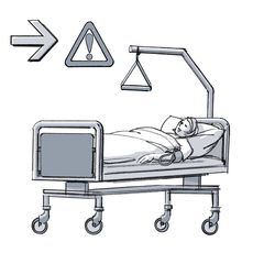 Gesundheitswesen - Patient im Bett Symbole
